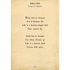 Dreams - Poetry Collection Art Print-Art Print-17" x 25"-Cream-Gallery Wrap-Jack and Jill Boutique