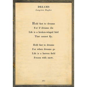 Dreams - Poetry Collection Art Print-Art Print-17" x 25"-Cream-Grey Wood Frame-Jack and Jill Boutique