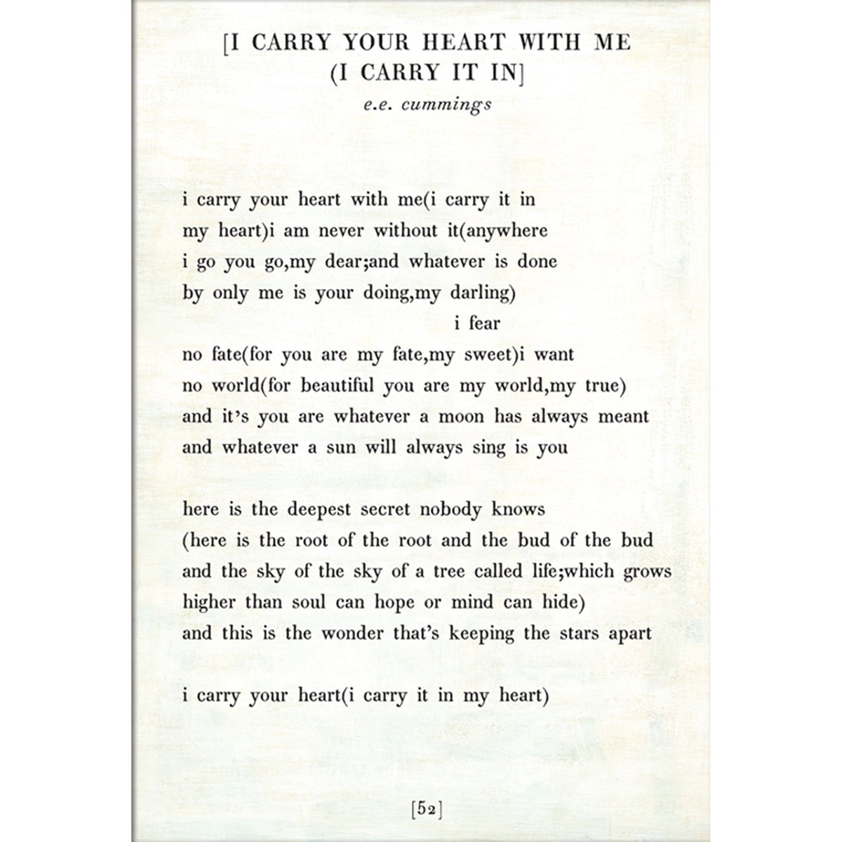 I Carry Your Heart - Poetry Collection Art Print-Art Print-Jack and Jill Boutique