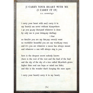 I Carry Your Heart - Poetry Collection Art Print-Art Print-17" x 25"-White-Grey Wood Frame-Jack and Jill Boutique