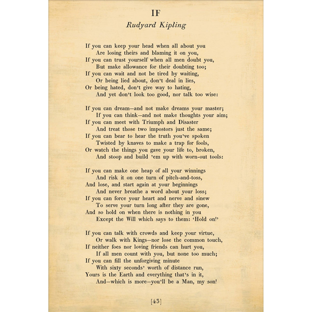 If - Poetry Collection Art Print-Art Print-Jack and Jill Boutique