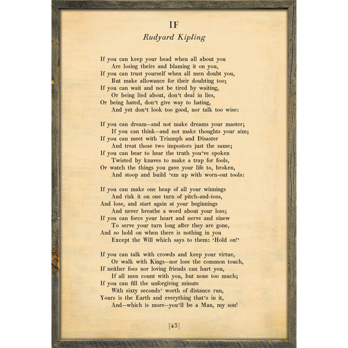 If - Poetry Collection Art Print-Art Print-Jack and Jill Boutique