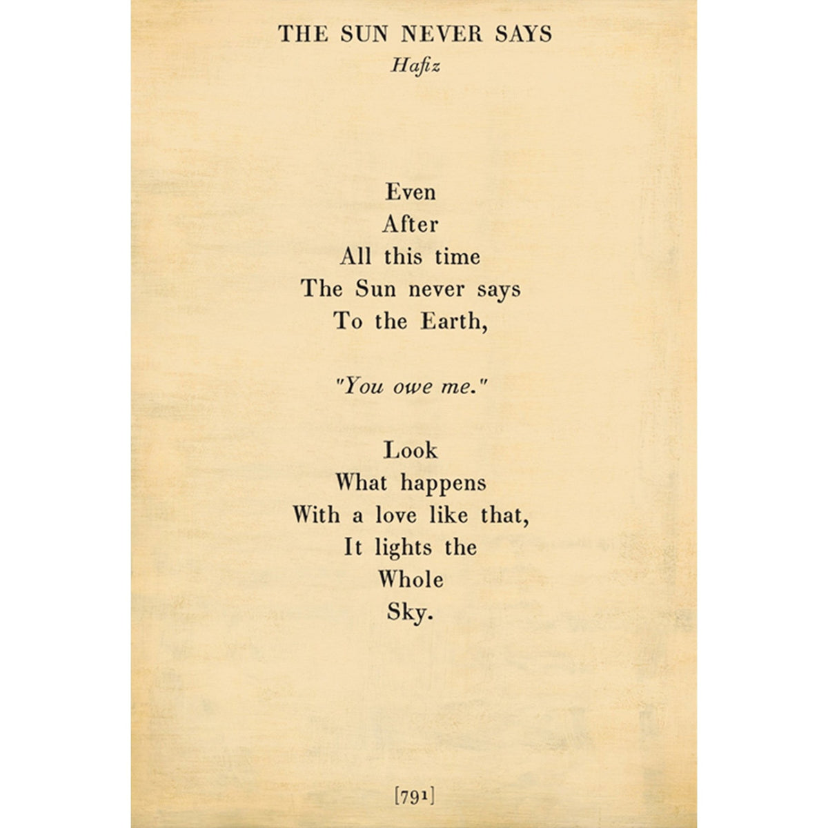 The Sun Never Says - Poetry Collection Art Print-Art Print-Jack and Jill Boutique