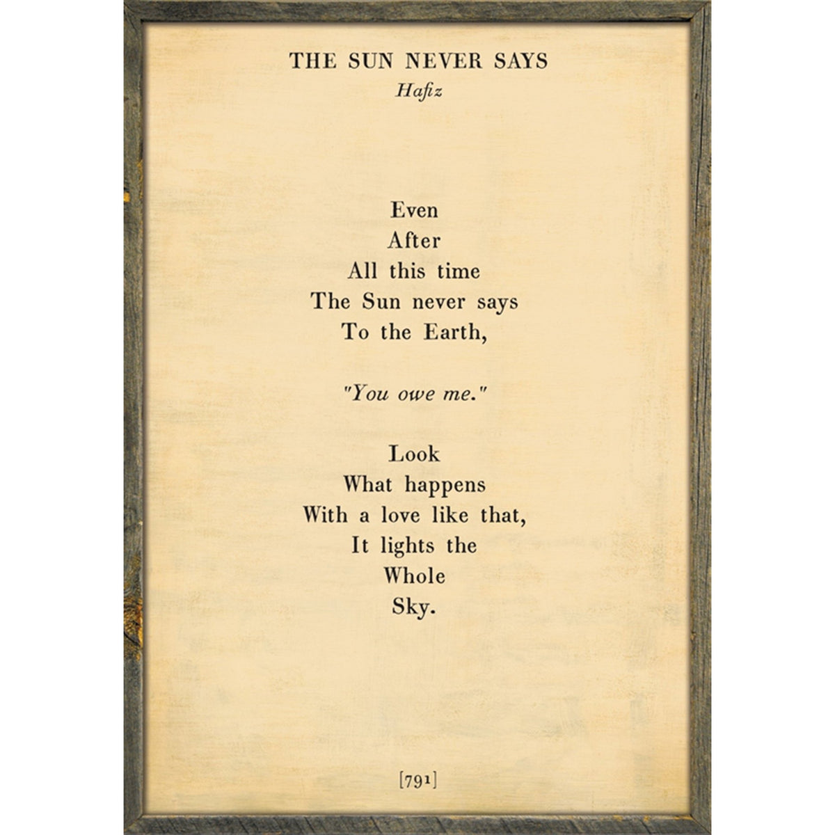 The Sun Never Says - Poetry Collection Art Print-Art Print-Jack and Jill Boutique