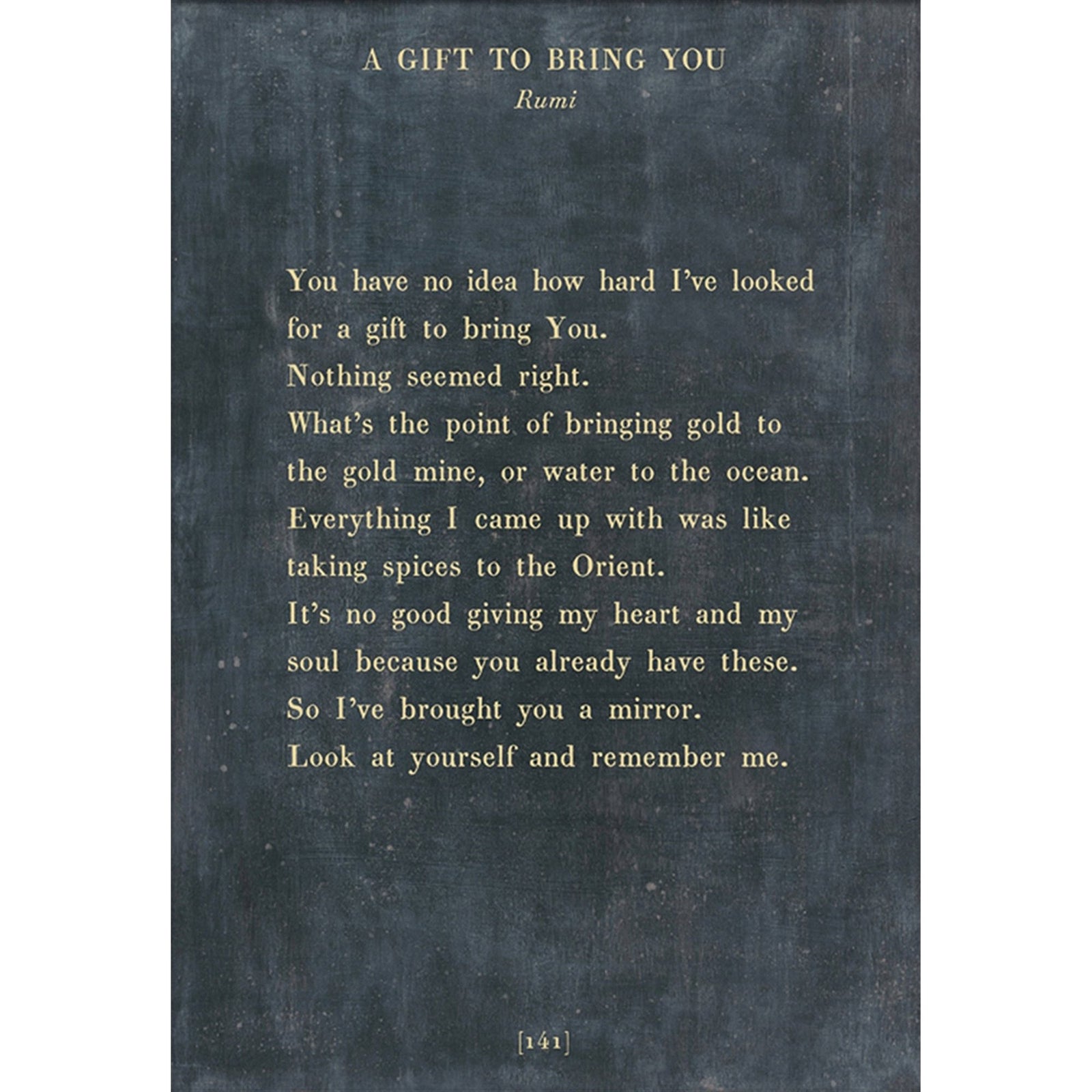 A Gift to Bring You - Poetry Collection Art Print-Art Print-17" x 25"-Charcoal-Gallery Wrap-Jack and Jill Boutique