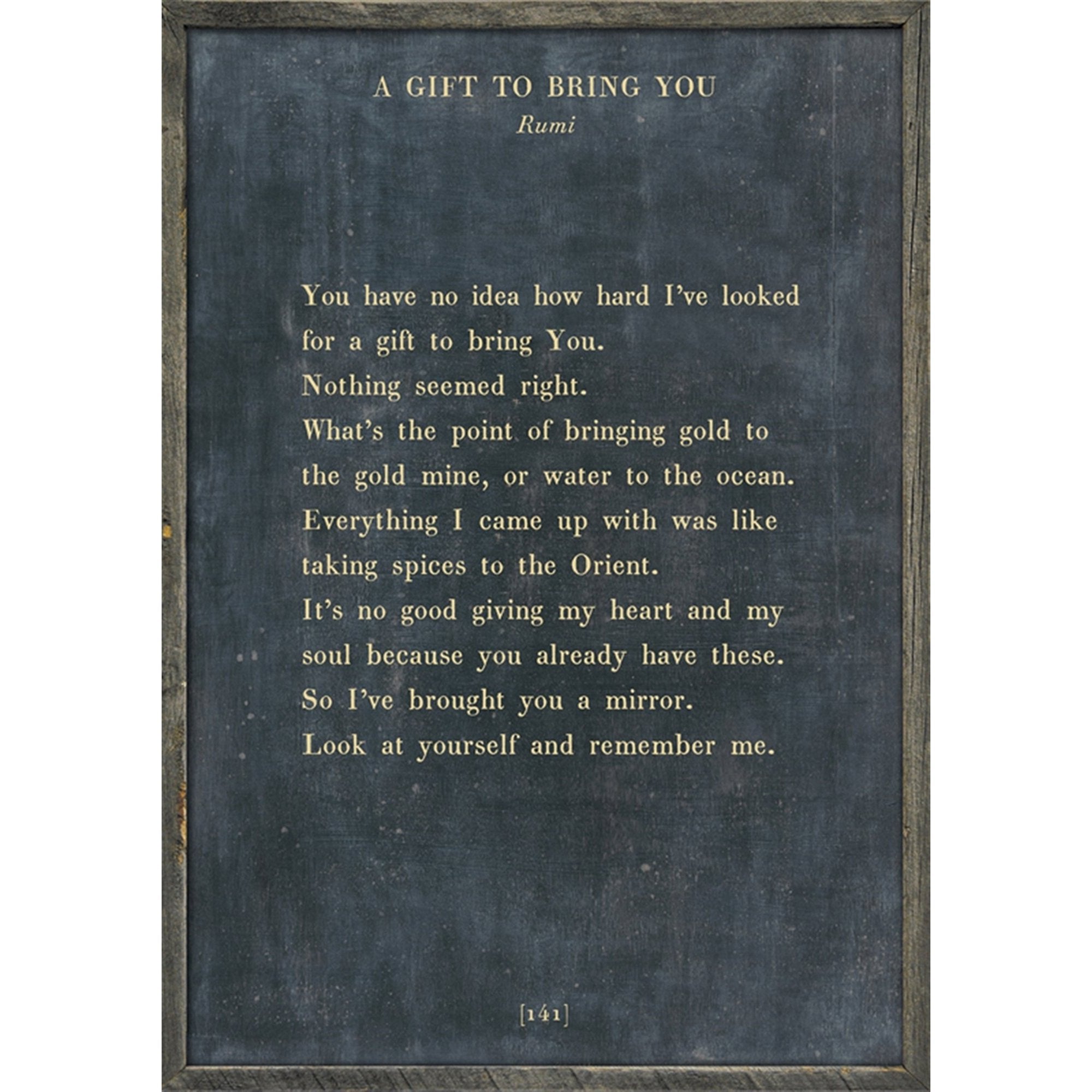 A Gift to Bring You - Poetry Collection Art Print-Art Print-17" x 25"-Charcoal-Grey Wood Frame-Jack and Jill Boutique