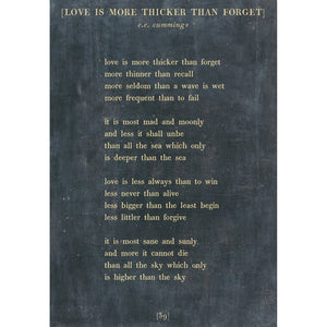 Love is More Thicker - Poetry Collection Art Print-Art Print-17" x 25"-Charcoal-Gallery Wrap-Jack and Jill Boutique