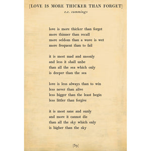 Love is More Thicker - Poetry Collection Art Print-Art Print-17" x 25"-Cream-Gallery Wrap-Jack and Jill Boutique
