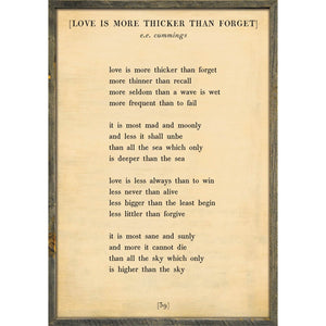 Love is More Thicker - Poetry Collection Art Print-Art Print-17" x 25"-Cream-Grey Wood Frame-Jack and Jill Boutique