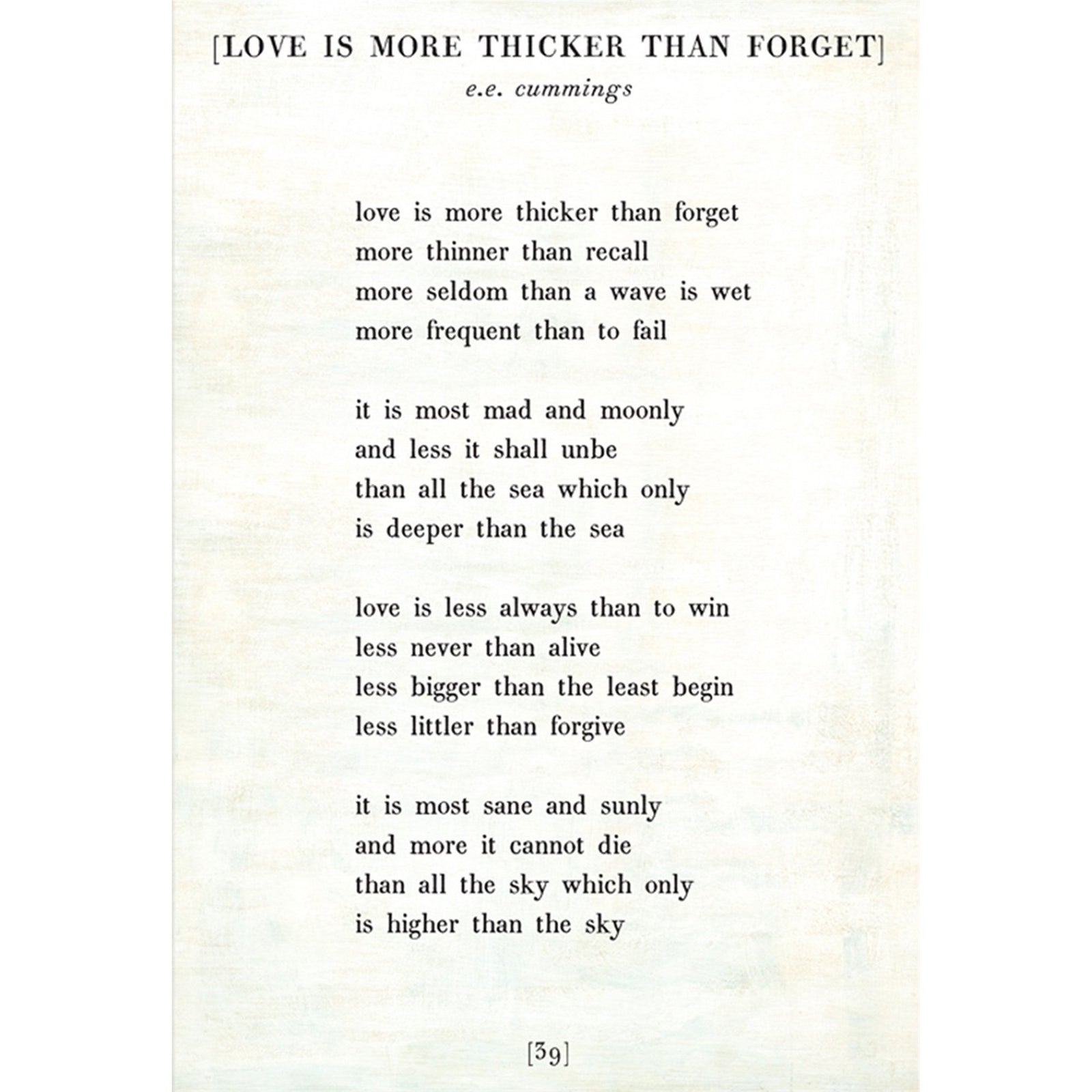 Love is More Thicker - Poetry Collection Art Print-Art Print-17" x 25"-White-Gallery Wrap-Jack and Jill Boutique