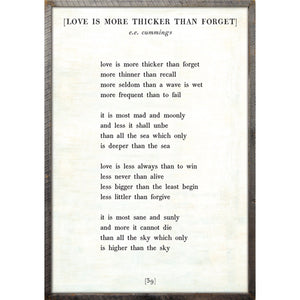 Love is More Thicker - Poetry Collection Art Print-Art Print-17" x 25"-White-Grey Wood Frame-Jack and Jill Boutique