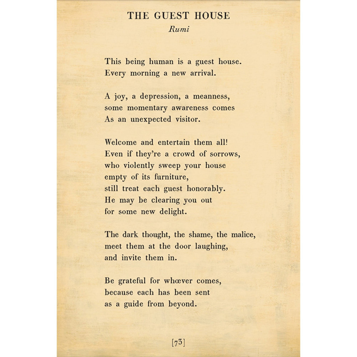 The Guest House - Poetry Collection Art Print-Art Print-Jack and Jill Boutique