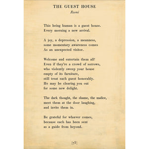 The Guest House - Poetry Collection Art Print-Art Print-17" x 25"-Cream-Gallery Wrap-Jack and Jill Boutique