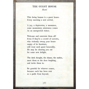 The Guest House - Poetry Collection Art Print-Art Print-17" x 25"-White-Grey Wood Frame-Jack and Jill Boutique