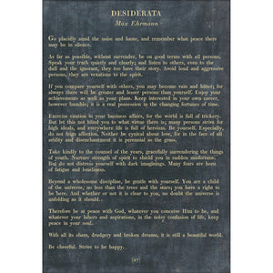 Desiderata - Poetry Collection Art Print-Art Print-17" x 25"-Charcoal-Gallery Wrap-Jack and Jill Boutique