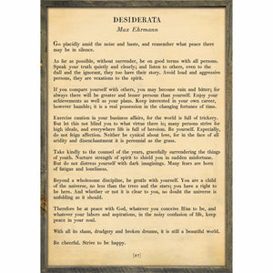 Desiderata - Poetry Collection Art Print-Art Print-17" x 25"-Cream-Grey Wood Frame-Jack and Jill Boutique