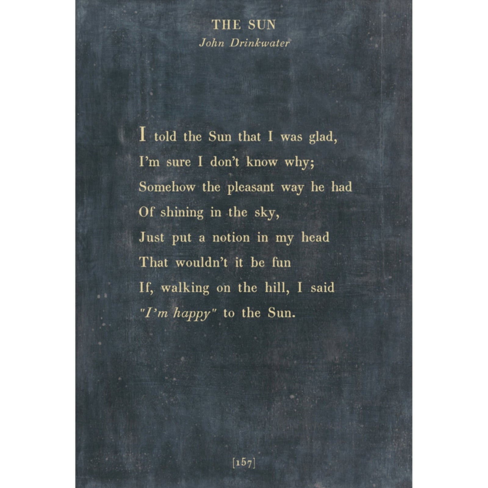 The Sun - Poetry Collection Art Print-Art Print-17" x 25"-Charcoal-Gallery Wrap-Jack and Jill Boutique