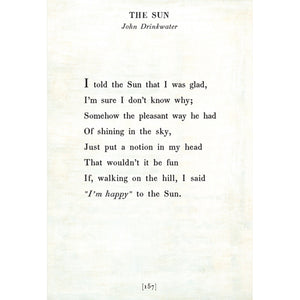 The Sun - Poetry Collection Art Print-Art Print-17" x 25"-White-Gallery Wrap-Jack and Jill Boutique