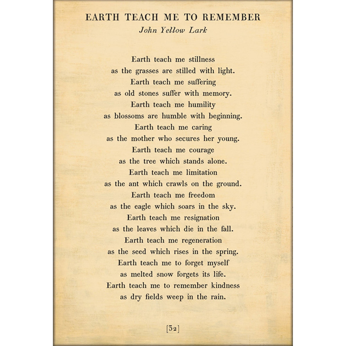 Earth Teach Me to Remember- Poetry Collection Art Print-Art Print-Jack and Jill Boutique