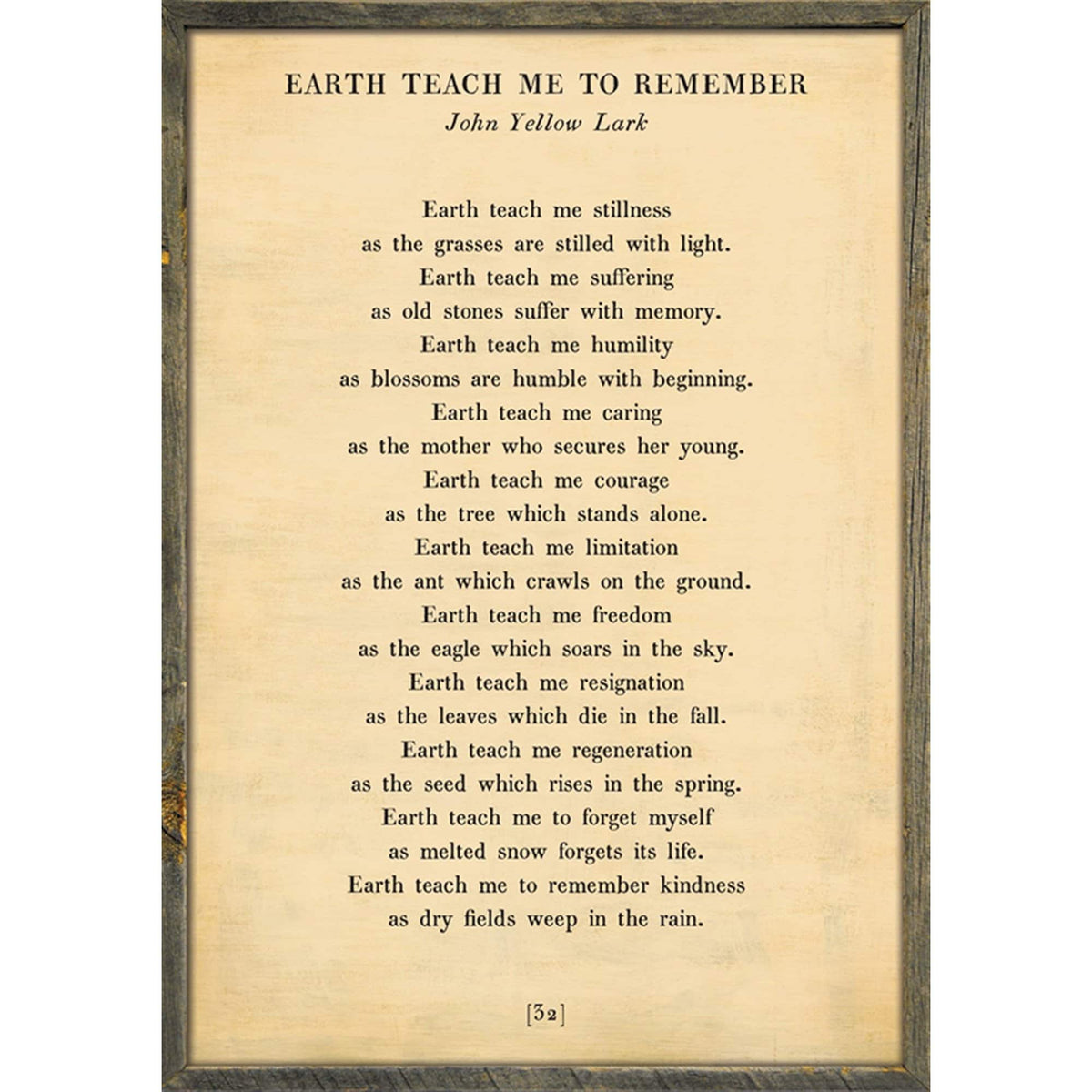 Earth Teach Me to Remember- Poetry Collection Art Print-Art Print-Jack and Jill Boutique