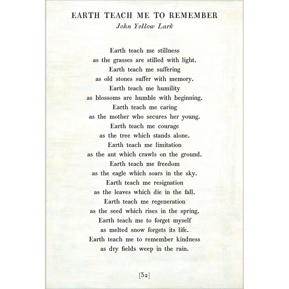 Earth Teach Me to Remember- Poetry Collection Art Print-Art Print-Jack and Jill Boutique