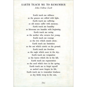 Earth Teach Me to Remember- Poetry Collection Art Print-Art Print-17" x 25"-White-Gallery Wrap-Jack and Jill Boutique