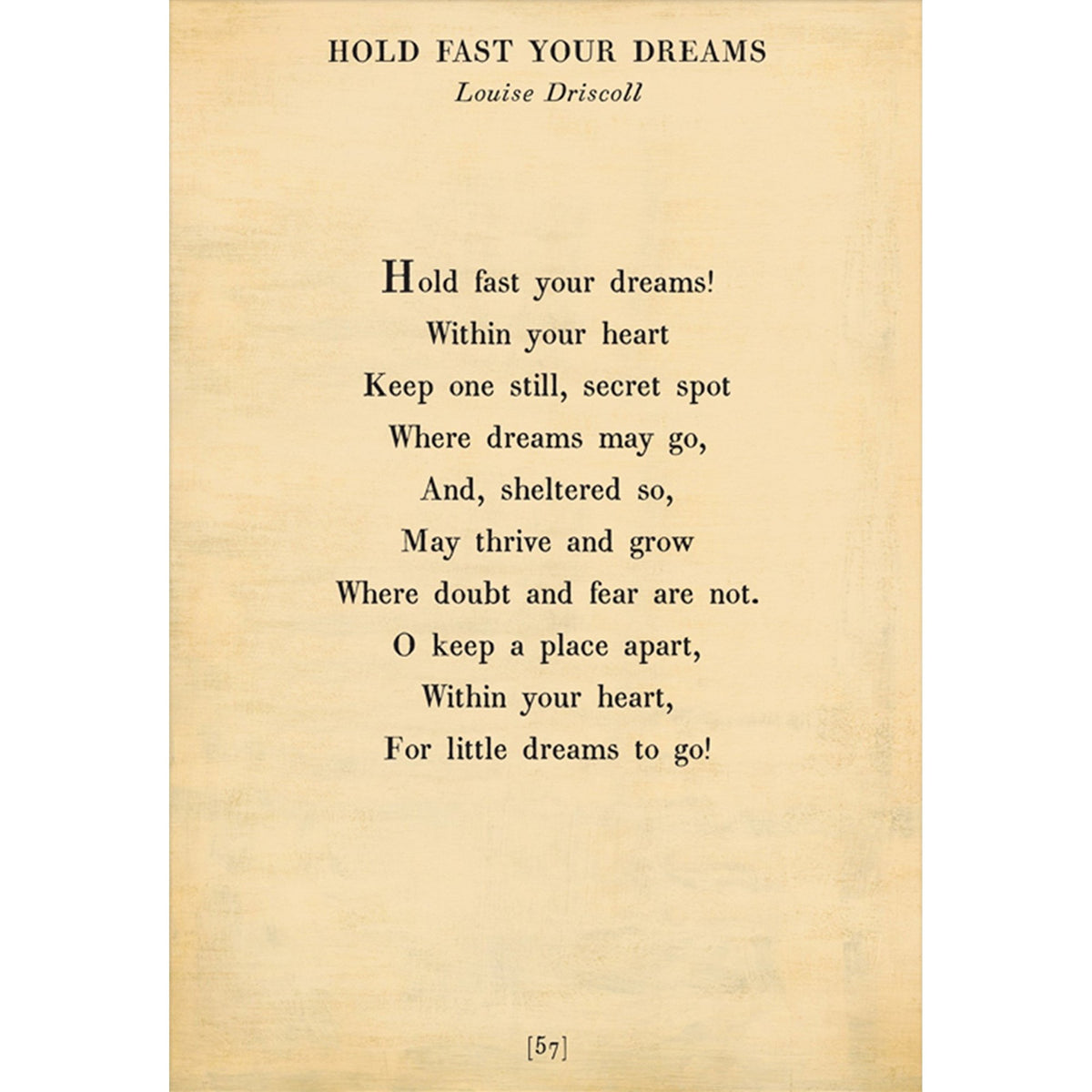 Hold Fast Your Dreams - Poetry Collection Art Print-Art Print-Jack and Jill Boutique