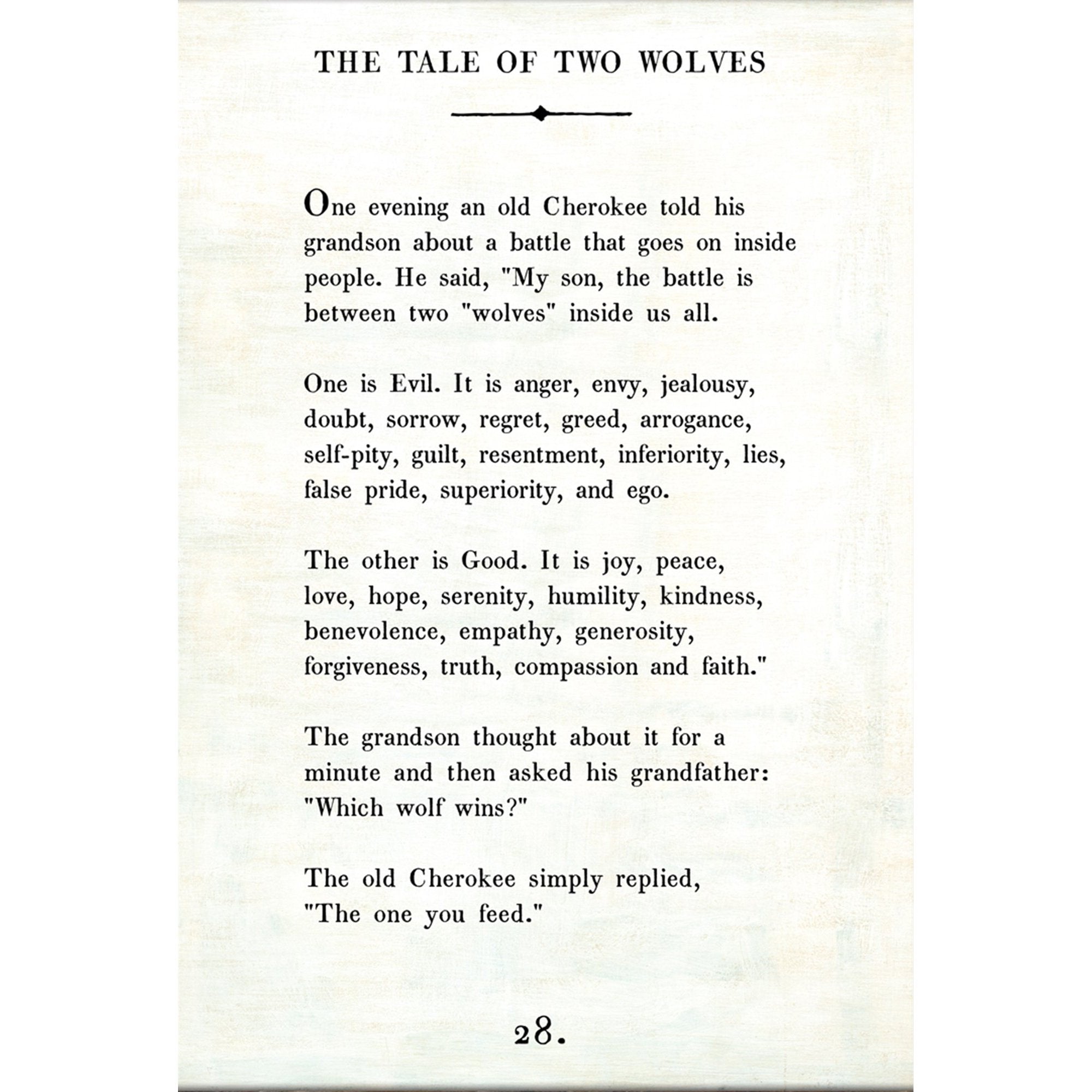 Two Wolves Poem