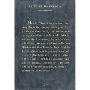 Ralph Waldo Emerson - Book Collection Art Print-Art Print-17" x 25"-Charcoal-Gallery Wrap-Jack and Jill Boutique