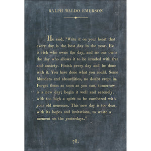 Ralph Waldo Emerson - Book Collection Art Print-Art Print-17" x 25"-Charcoal-Gallery Wrap-Jack and Jill Boutique