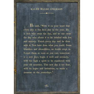Ralph Waldo Emerson - Book Collection Art Print-Art Print-17" x 25"-Charcoal-Grey Wood Frame-Jack and Jill Boutique