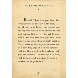 Ralph Waldo Emerson - Book Collection Art Print-Art Print-17" x 25"-Cream-Gallery Wrap-Jack and Jill Boutique
