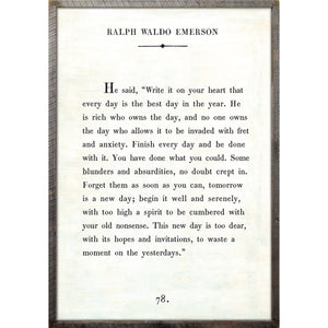 Ralph Waldo Emerson - Book Collection Art Print-Art Print-17" x 25"-White-Grey Wood Frame-Jack and Jill Boutique