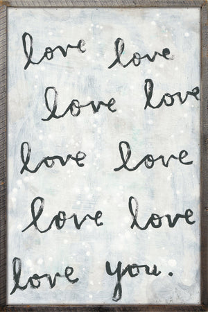 Art Print - Black & White Whole Lot of Love-Art Print-25" x 36"-Grey Wood Frame-Jack and Jill Boutique