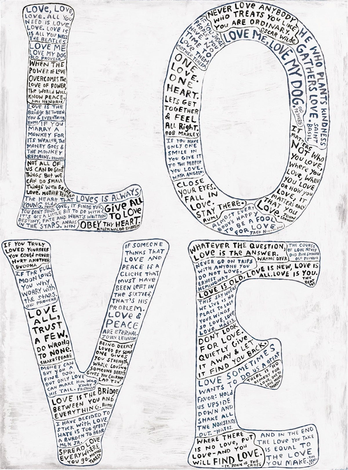 Art Print - L-O-V-E in White and Black-Art Print-Jack and Jill Boutique