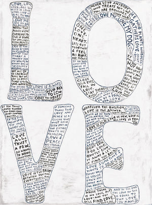 Art Print - L-O-V-E in White and Black-Art Print-﻿23" x 33.75"-Gallery Wrap-White-Jack and Jill Boutique