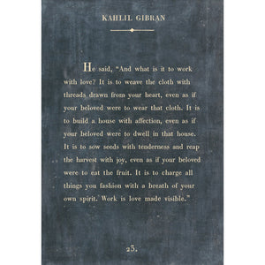 Kahlil Gibran - Book Collection Art Print-Art Print-17" x 25"-Charcoal-Gallery Wrap-Jack and Jill Boutique