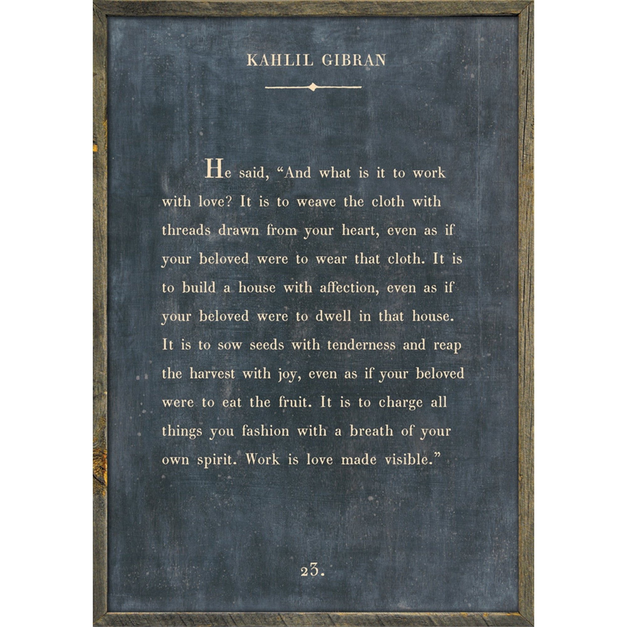 Kahlil Gibran - Book Collection Art Print-Art Print-17" x 25"-Charcoal-Grey Wood Frame-Jack and Jill Boutique