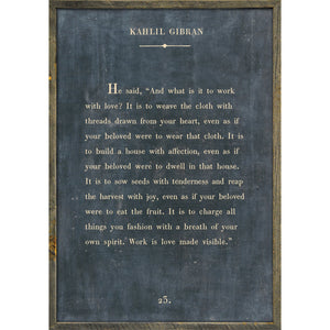 Kahlil Gibran - Book Collection Art Print-Art Print-17" x 25"-Charcoal-Grey Wood Frame-Jack and Jill Boutique