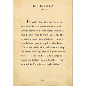 Kahlil Gibran - Book Collection Art Print-Art Print-17" x 25"-Cream-Gallery Wrap-Jack and Jill Boutique