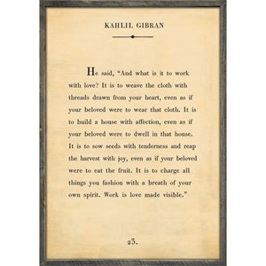 Kahlil Gibran - Book Collection Art Print-Art Print-17" x 25"-Cream-Grey Wood Frame-Jack and Jill Boutique