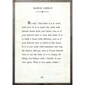 Kahlil Gibran - Book Collection Art Print-Art Print-17" x 25"-White-Grey Wood Frame-Jack and Jill Boutique
