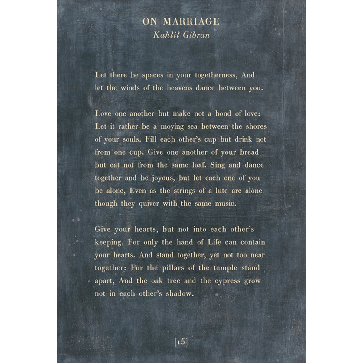 On Marriage - Poetry Collection Art Print-Art Print-Jack and Jill Boutique