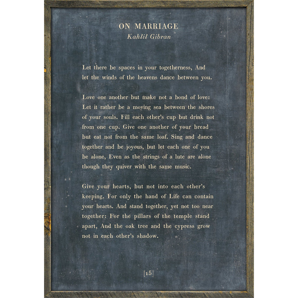 On Marriage - Poetry Collection Art Print-Art Print-Jack and Jill Boutique