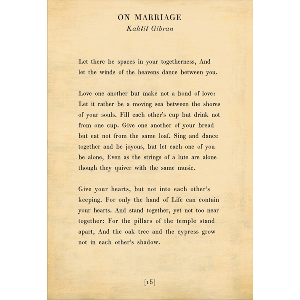 On Marriage - Poetry Collection Art Print-Art Print-Jack and Jill Boutique