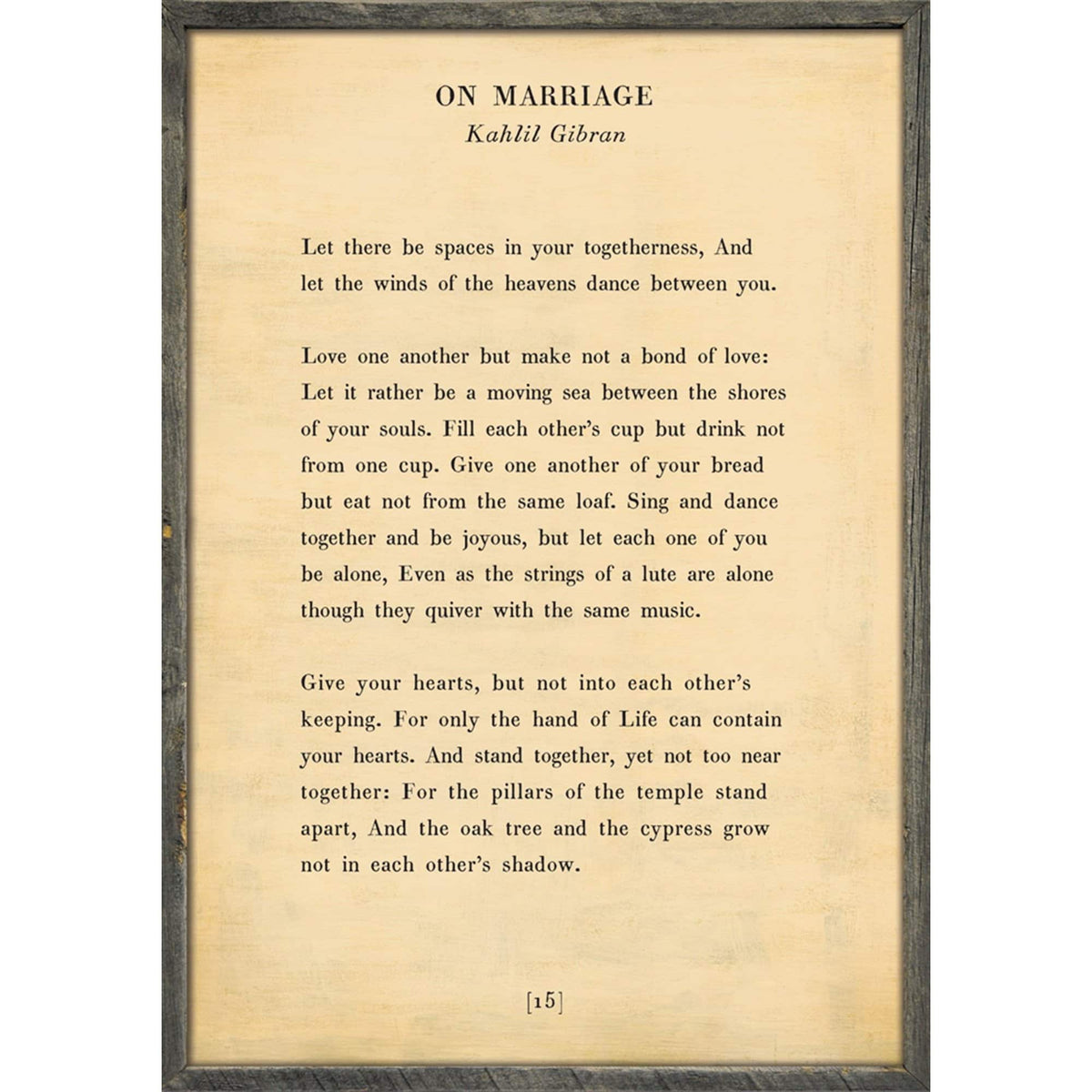 On Marriage - Poetry Collection Art Print-Art Print-Jack and Jill Boutique