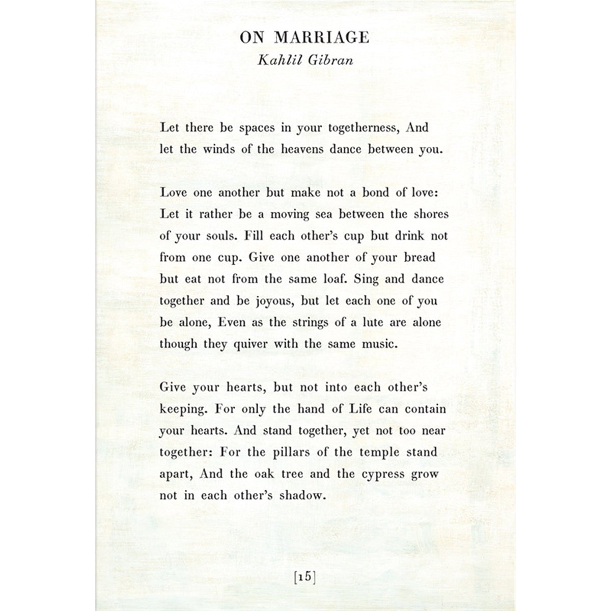 On Marriage - Poetry Collection Art Print-Art Print-Jack and Jill Boutique