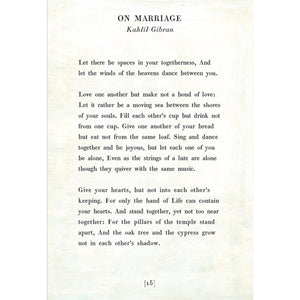 On Marriage - Poetry Collection Art Print-Art Print-17" x 25"-White-Gallery Wrap-Jack and Jill Boutique