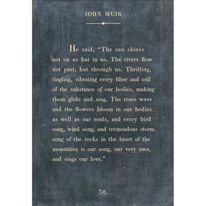 John Muir - Book Collection Art Print-Art Print-17" x 25"-Charcoal-Gallery Wrap-Jack and Jill Boutique