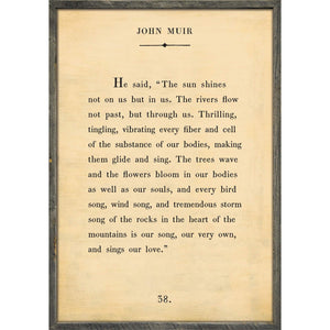 John Muir - Book Collection Art Print-Art Print-17" x 25"-Cream-Grey Wood Frame-Jack and Jill Boutique